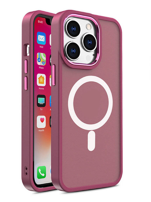 Etui Magnetyczne etui Color Matte Case do iPhone 15 Plus - burgundowe Case