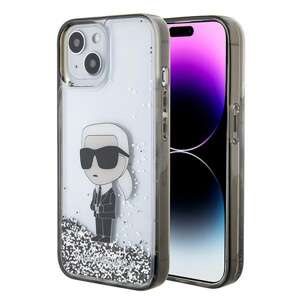 Etui Karl Lagerfeld KLHCP15SLKKNSK iPhone 15 6.1" transparent hardcase Liquid Glitter Ikonik Case