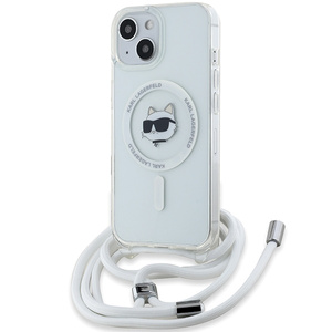 Karl Lagerfeld KLHMP13MHCCHNT iPhone 13 / 14 / 15 6.1" hardcase transparent IML Choupette Head & Cord Magsafe