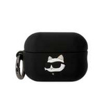 Karl Lagerfeld KLAP2RUNCHK AirPods Pro 2 cover czarny/black Silicone Choupette Head 3D