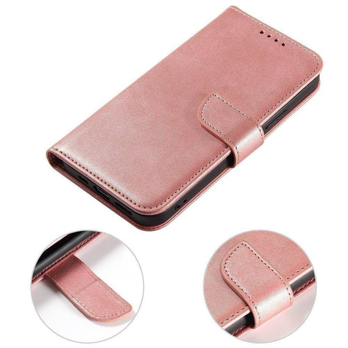 Magnet Case elegancki futerał etui pokrowiec z klapką i funkcją podstawki Samsung Galaxy A72 4G różowy