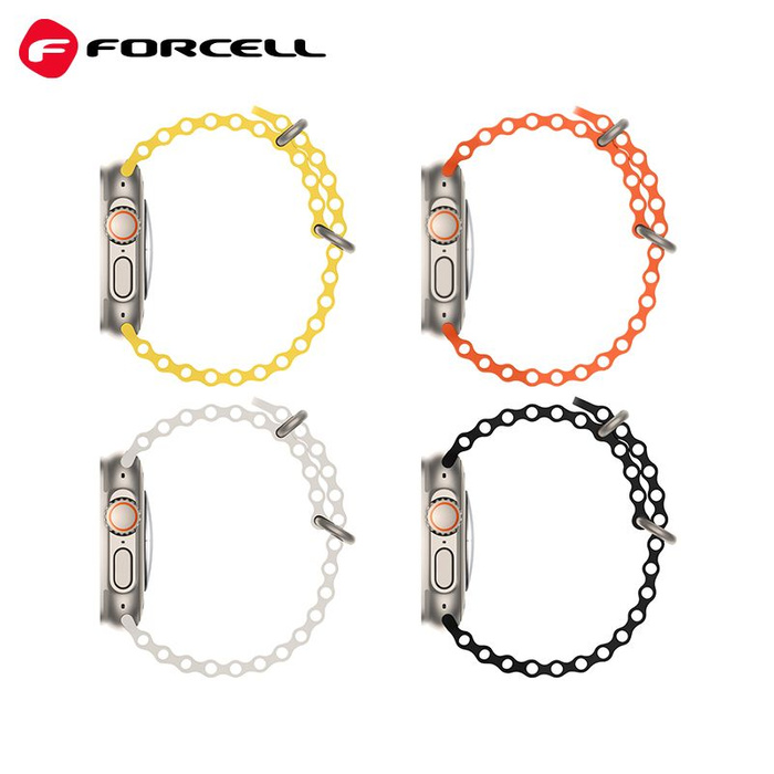 FORCELL F-DESIGN FA12 pasek do APPLE Watch 42 / 44 / 45 / 49 mm zólty