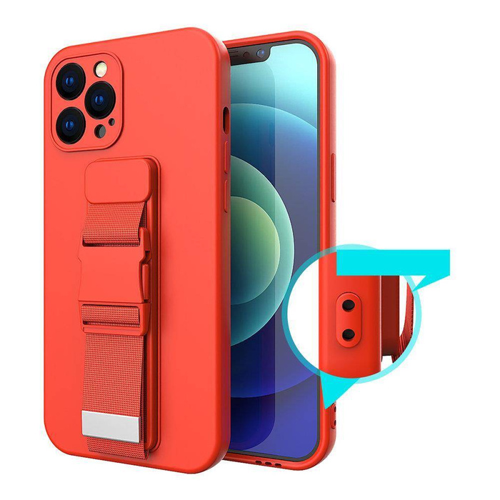 ETUI Rope Case silikonowe etui ze smyczą torebka smycz pasek do Xiaomi Poco M4 Pro 5G różowy CASE