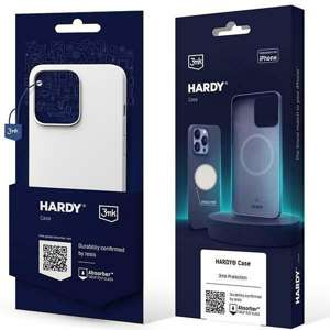 Etui 3MK Hardy Case iPhone 15 6.1" srebrno-biały/silver-white MagSafe Case