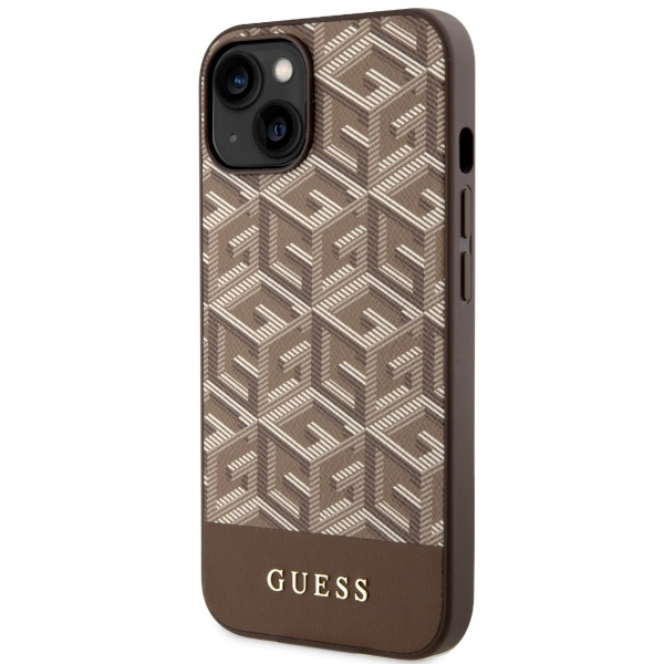 Etui Guess GUHMP14SHGCFSEW iPhone 14 6.1" brązowy/brown hardcase GCube Stripes MagSafe Case