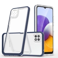 [PO ZWROCIE] Clear 3in1 etui do Samsung Galaxy A22 5G żelowy pokrowiec z ramką niebieski