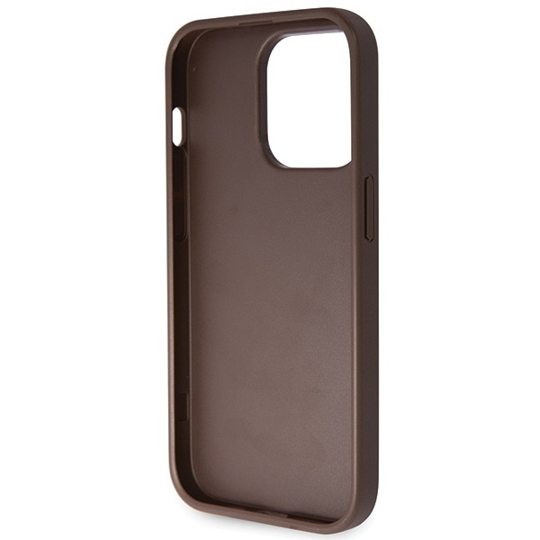 Etui Guess GUHCP15XP4TDSCPW iPhone 15 Pro Max 6.7" brązowy/brown hardcase Crossbody 4G Metal Logo Case