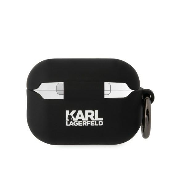 Karl Lagerfeld KLAP2RUNCHK AirPods Pro 2 cover czarny/black Silicone Choupette Head 3D