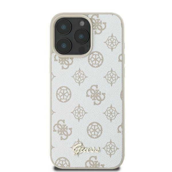 Etui Guess iPhone 16 Pro Max 6.9" biały/white hardcase Peony Script Logo MagSafe