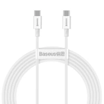 [PO ZWROCIE] Baseus Superior kabel przewód USB Typ C - USB Typ C szybkie ładowanie Quick Charge / Power Delivery / FCP 100W 5A 20V 2m biały (CATYS-C02)