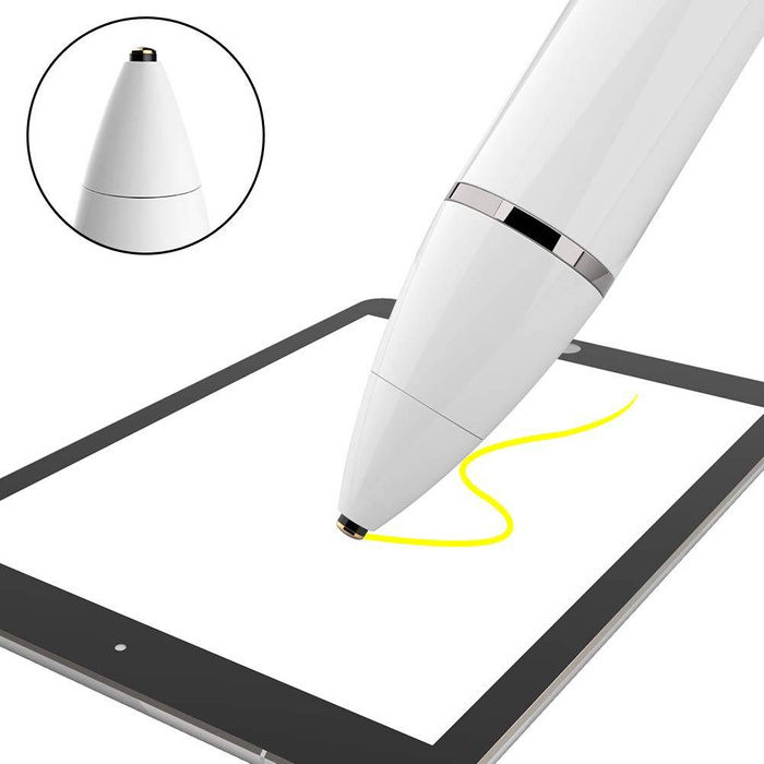 Cartinoe pojemnościowy rysik stylus pen do iPad z cienką końcówką 1,5 mm biały