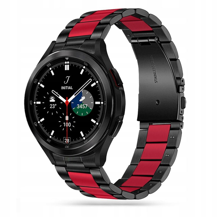 Pasek TECH-PROTECT Samsung Galaxy Watch 4 40 / 42 / 44 / 46 MM Stainless Black / Red