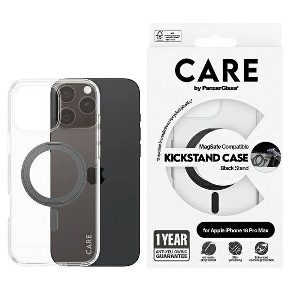 Etui CARE by PanzerGlass Feature Kickstand Case iPhone 16 Pro Max 6,9" czarny/black MagSafe 1324