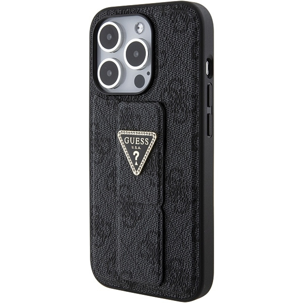 Etui Guess GUHCP15XPGS4TDK iPhone 15 Pro Max 6.7" czarny/black hardcase Grip Stand 4G Triangle Strass Case