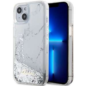 Etui Guess GUHCP14SLCSGSGH iPhone 14 6.1" biały/white hardcase Liquid Glitter Marble Case