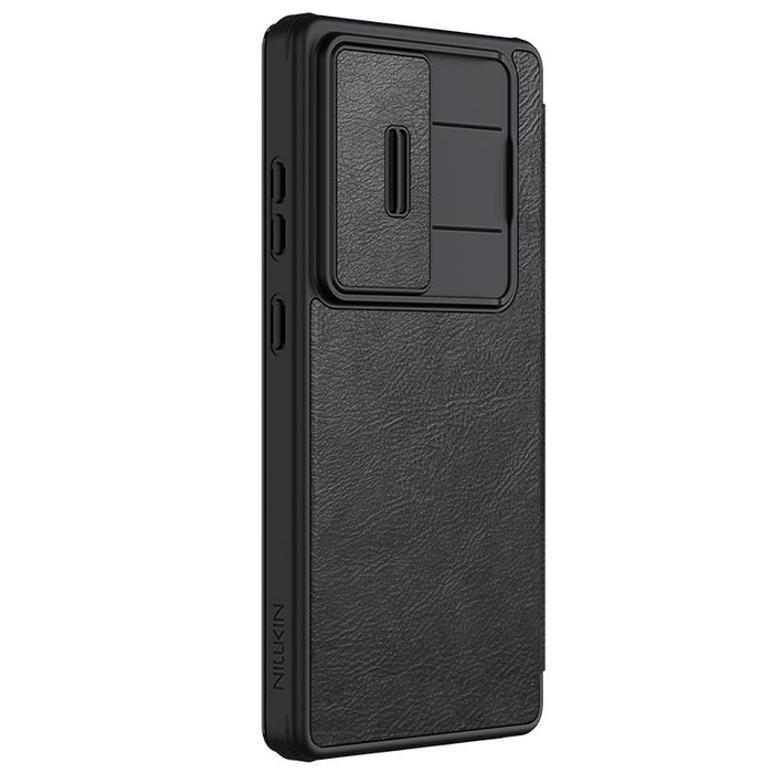 Nillkin Qin Pro Leather Case Samsung S25 ULTRA, BLACK / CZARNY