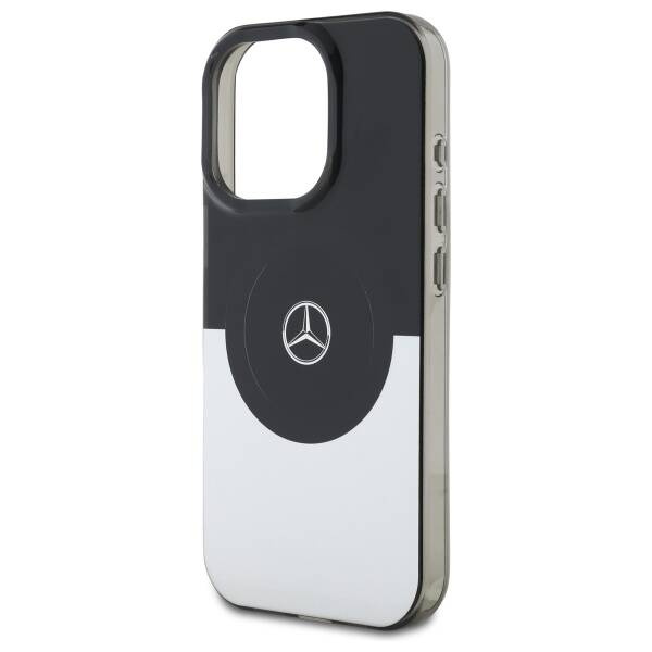 Etui Mercedes iPhone 16 Pro Max 6.9" czarny srebrny/black silver hardcase Doubel Layer BiColor MagSafe