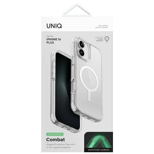 Etui UNIQ Combat iPhone 16 Pro 6.3" Magclick Charging biały/lume white