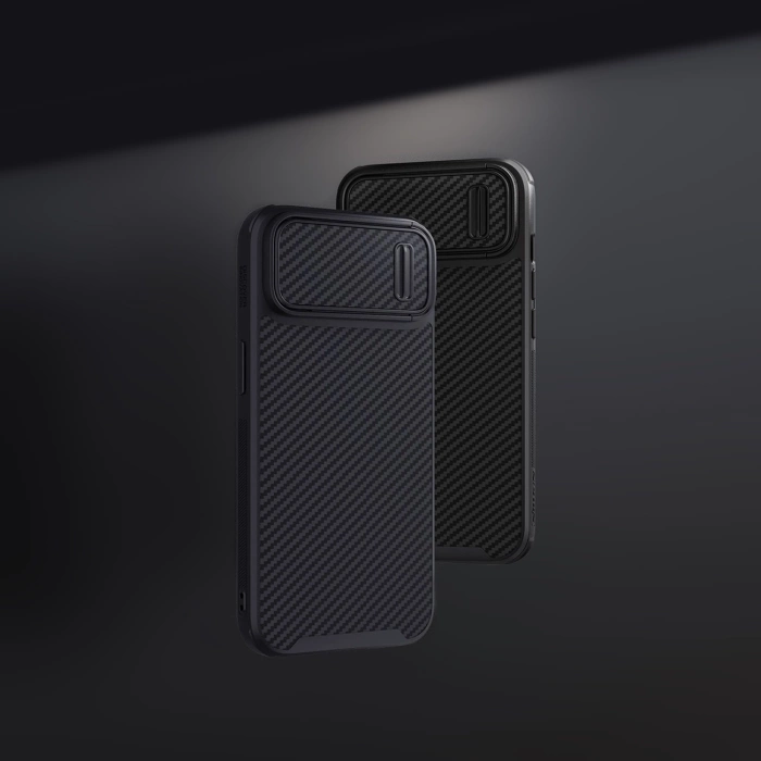 Nillkin Synthetic Fiber S Case etui iPhone 14 z osłoną na aparat czarny