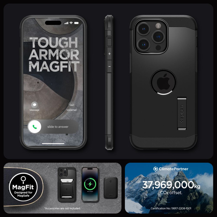 Etui iPhone 15 Pro Max Spigen Tough Armor Mag Magsafe Black Case