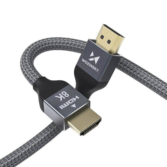 Wozinsky kabel HDMI 2.1 8K 60 Hz 48 Gbps / 4K 120 Hz / 2K 144 Hz 3m srebrny (WHDMI-30)