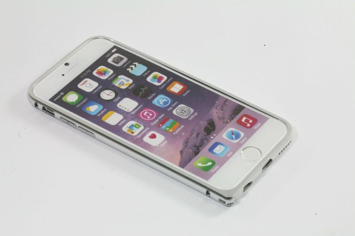 Etui iPhone 6 6S MELKCO Metal Bumper SILVER+ Folia