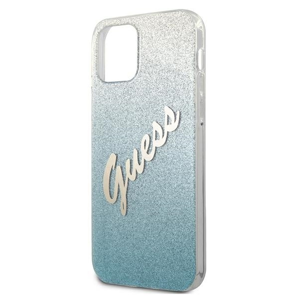 Etui GUESS Apple iPhone 12 Pro Max Glitter Gradient Script Niebieski Hardcase