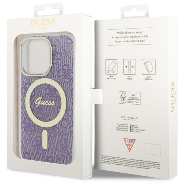 Etui Guess GUHMP14LH4STU iPhone 14 Pro 6.1" purpurowy/purple hardcase 4G MagSafe Case