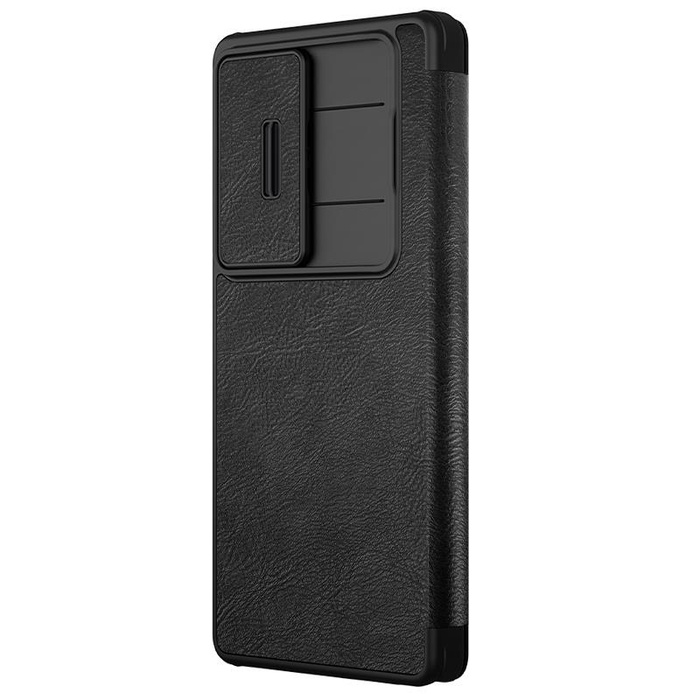 Nillkin Qin Pro Leather Case Samsung S25 ULTRA, BLACK / CZARNY