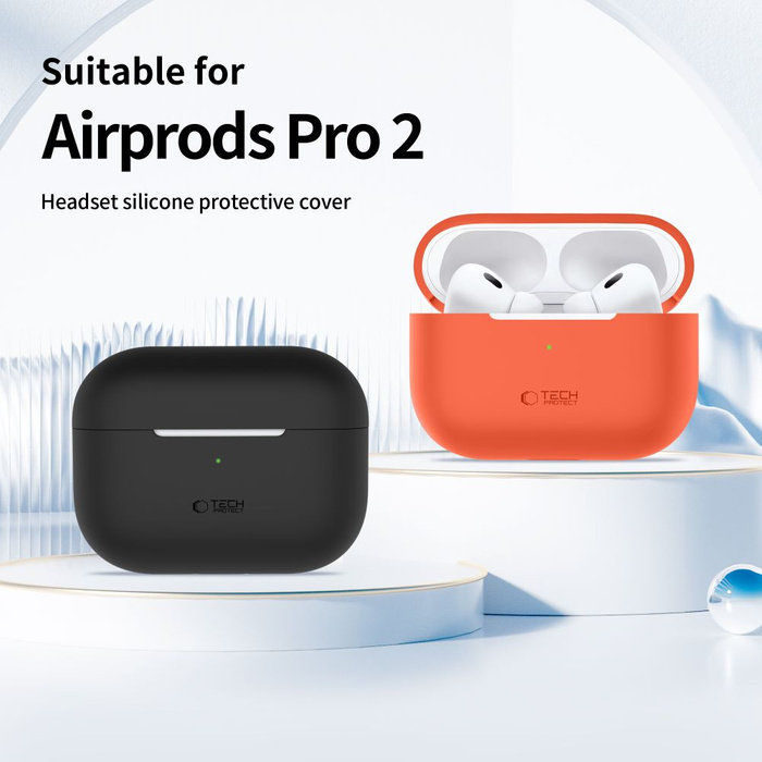 TECH-PROTECT SILICONE APPLE AIRPODS PRO 1 / 2 NEON ORANGE