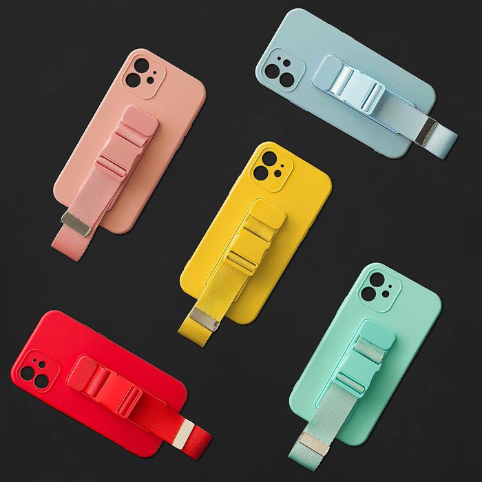 ETUI Rope Case silikonowe etui ze smyczą torebka smycz pasek do Xiaomi Poco M4 Pro 5G czerwony CASE