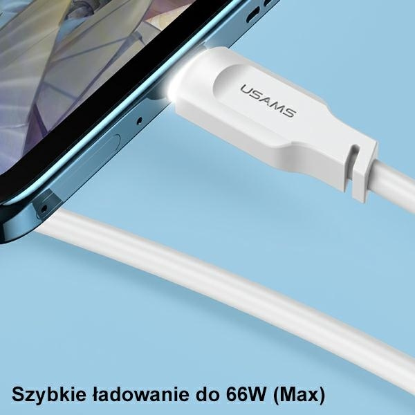 USAMS Kabel USB-C PD Fast Charging 1,2m 6A Lithe Series czarny/black SJ568USB01(US-SJ568)