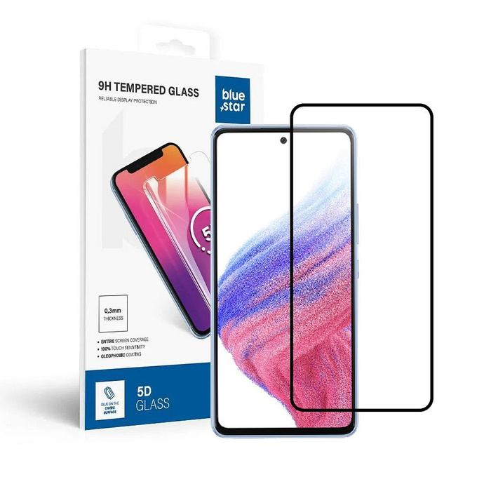 Szkło hartowane Blue Star 5D - do Samsung A53 5G (full glue/case friendly) - czarny