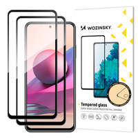 Wozinsky zestaw 2x super wytrzymałe szkło hartowane Full Glue na cały ekran z ramką Case Friendly Xiaomi Redmi Note 10 / Redmi Note 10S / Redmi Note 11 Global / Redmi Note 11S Global czarny