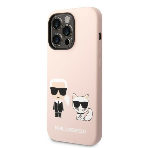 Etui KARL LAGERFELD Apple iPhone 14 Pro Silicone Karl & Choupette Magsafe Jasnoróżowy Hardcase