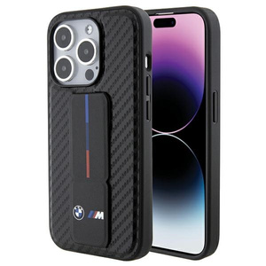 Etui Bmw Bmhcp15lgspcck Iphone 15 Pro 6.1" Czarny/black Hardcase Grip Stand Smooth & Carbon Case