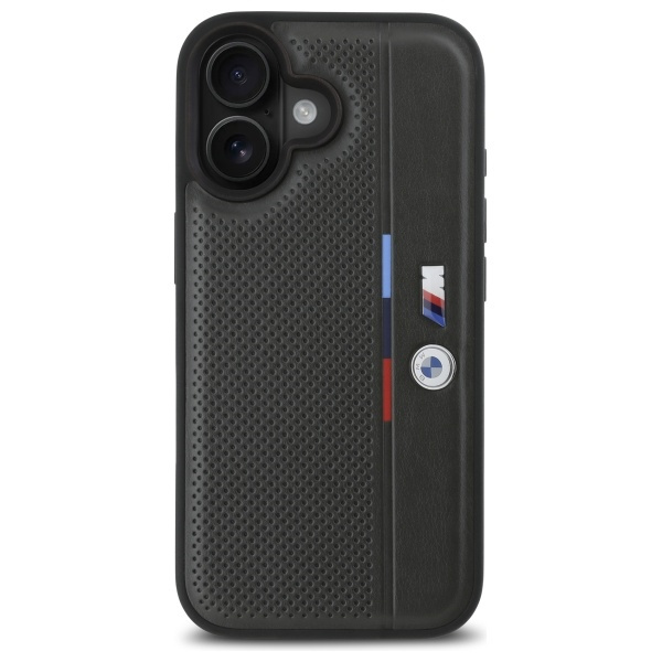 Etui BMW iPhone 16 6.1" antracyt/anthracite hardcase M Perforated Tricolor Detail Line