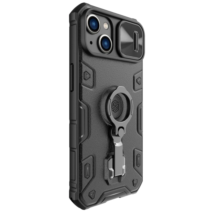 Nillkin CamShield Armor Pro Case etui iPhone 14 pancerny pokrowiec podstawka ring czarny