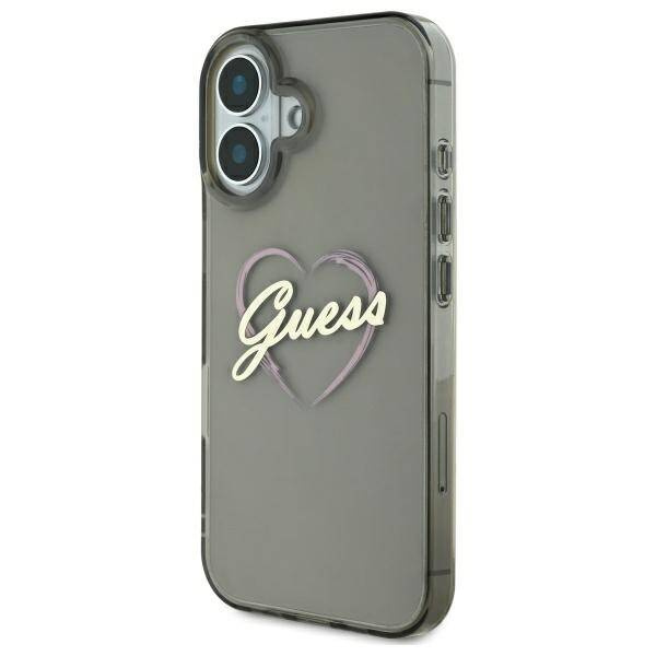 Etui Guess iPhone 16 6.1" czarny/black hardcase IML Heart