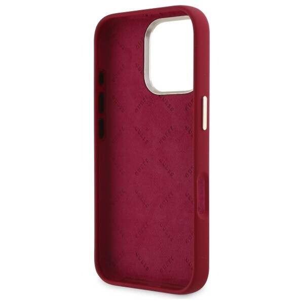 Etui Guess iPhone 16 Pro Max magenta hardcase Silicone Script Metal Logo