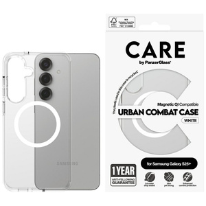 Etui CARE by PanzerGlass Flagship Urban   Combat White QI do Samsung Galaxy S25+ przezroczysty