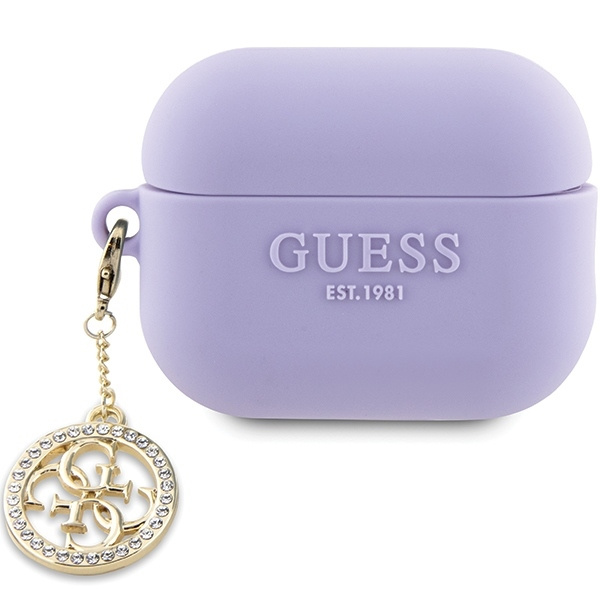 Etui Guess GUAP23DSLGHDU AirPods Pro 2 cover purpurowy/purple 3D Rubber 4G Diamond Charm Case