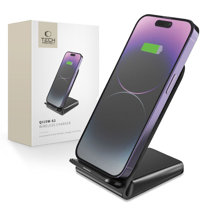 ŁADOWARKA TECH-PROTECT QI15W-S2 WIRELESS CHARGER 15W BLACK