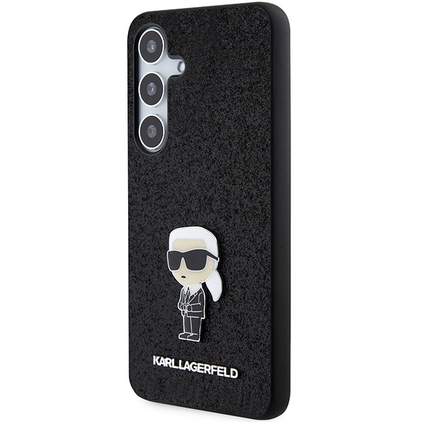 Etui Karl Lagerfeld KLHCS24MGKNPSK S24+ S926 czarny/black hardcase Fixed Glitter Ikonik Logo Metal Pin Case