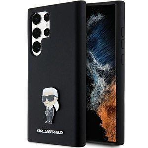 Etui Karl Lagerfeld KLHCS24LSMHKNPK S24 Ultra S928 czarny/black Silicone Ikonik Metal Pin