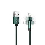 Kabel Pleciony USAMS USB Apple Lightning U60 Obrotowy 2A 1m Zielony