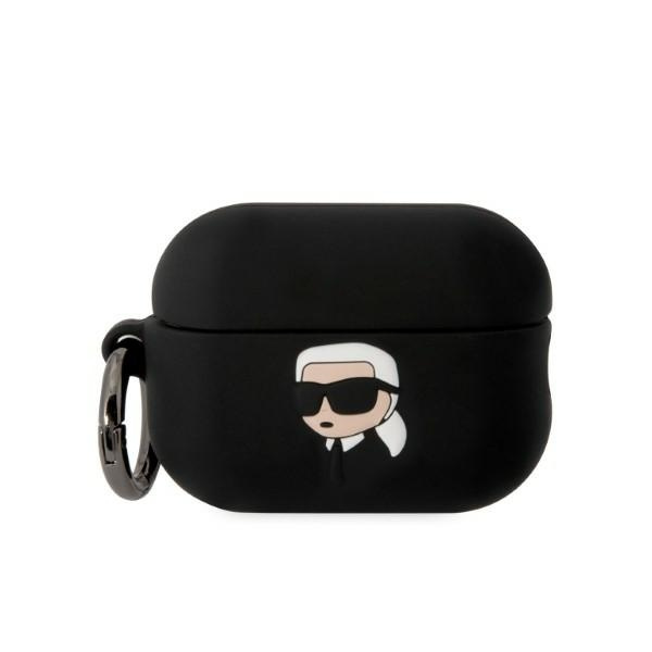 Karl Lagerfeld KLAP2RUNIKK AirPods Pro 2 cover czarny/black Silicone Karl Head 3D