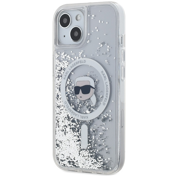 Etui Karl Lagerfeld KLHMP15SLGKISGH iPhone 15 / 14 / 13 6.1" hardcase transparent Liquid Glitter Karl Head Magsafe