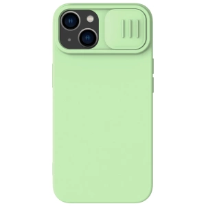 Silikonowe etui Nillkin CamShield Silky Silicone Case do iPhone 15 z osłoną na aparat - miętowe