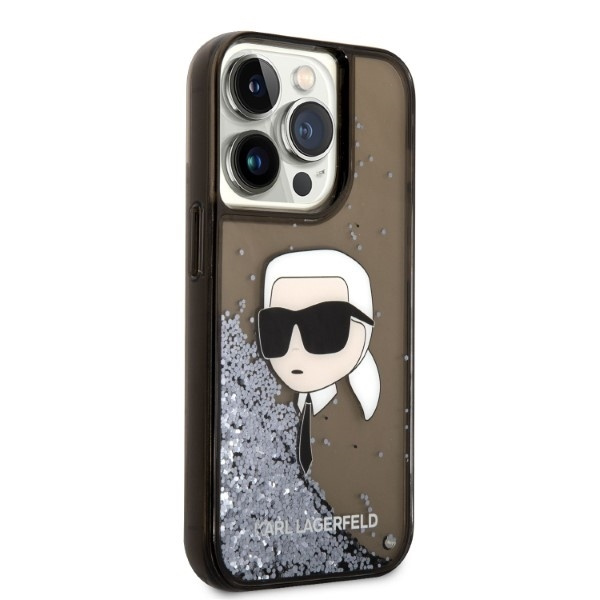 Etui KARL LAGERFELD Apple iPhone 14 Pro Glitter NFT Karl Head Czarny Hardcase